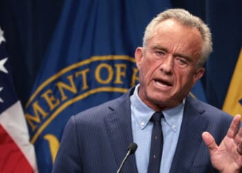 Secretary of Health and Human Services Robert F. Kennedy Jr. speaks during a news conference at the Department of Health and Human Services on April 16, 2025, in Washington, D.C.