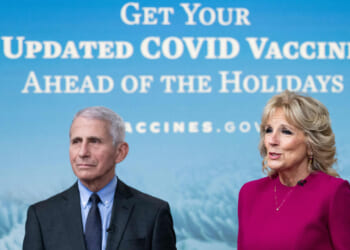 US First Lady Jill Biden speaks about Covid vaccinations alongside Dr. Anthony Fauci, White House Chief Medical Advisor and Director of the National Institute of Allergy and Infectious Diseases,