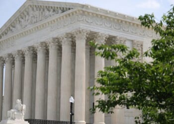 The Supreme Court stands in Washington, D.C. on June 11, 2026.