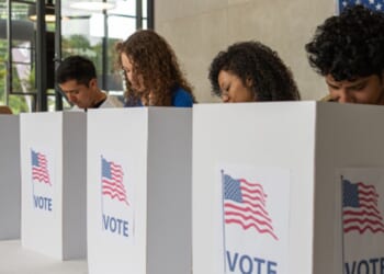 Citizens vote at the polls on Election Day.
