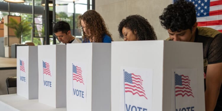Citizens vote at the polls on Election Day.