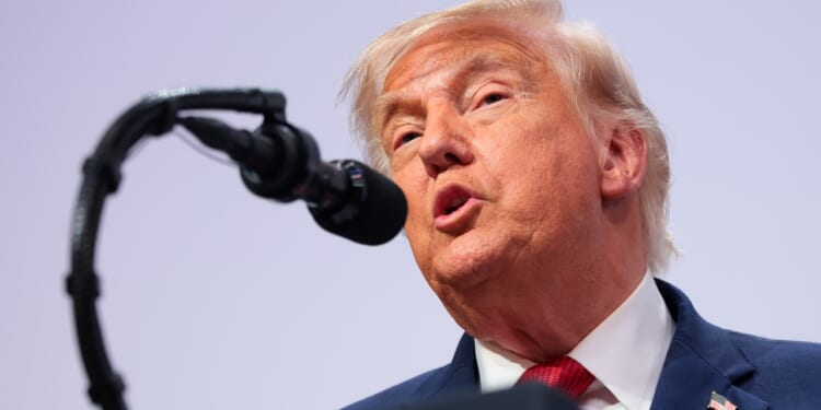President Donald Trump speaking