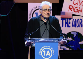 Robert De Niro speaks onstage during Rise Up, Sing Out: A Concert for the First Amendment on June 14, 2026 in New York City. (Photo by Dimitrios Kambouris/Getty Images)
