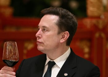 Tesla and SpaceX CEO Elon Musk attends a state banquet for President Donald Trump and Chinese President Xi Jinping at the Great Hall of the People in Beijing on May 14, 2026.