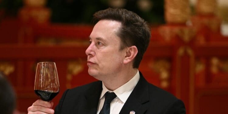Tesla and SpaceX CEO Elon Musk attends a state banquet for President Donald Trump and Chinese President Xi Jinping at the Great Hall of the People in Beijing on May 14, 2026.