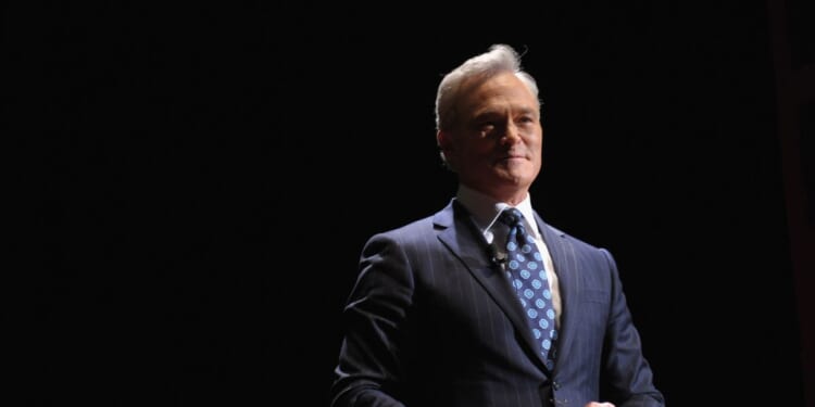 Journalist Scott Pelley speaks onstage at the annual Freedom Award Benefit hosted by the International Rescue Committee at The Waldorf-Astoria on Nov. 7, 2012, in New York City.