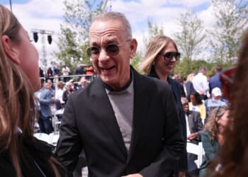 Tom Hanks attends the ceremony for the opening of the Barack Obama Presidential Center in John Lewis Plaza on June 18, 2026 in Chicago.