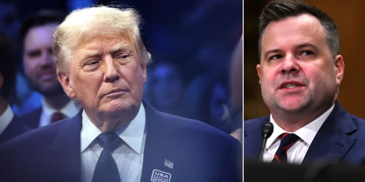 President Donald Trump said William Pulte, right, will continue as acting Director of National Intelligence for now.
