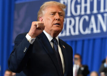 Donald Trump at a rally.