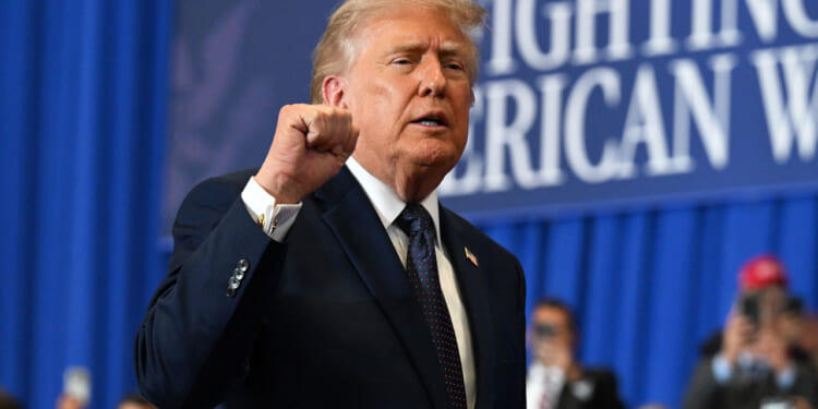 Donald Trump at a rally.