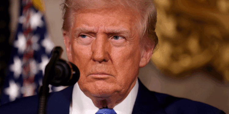 President Donald Trump delivers remarks.