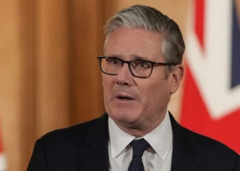 British Prime Minister Keir Starmer attends a press conference at Downing Street in central London on June 15, 2026, to announce government action to protect children online.