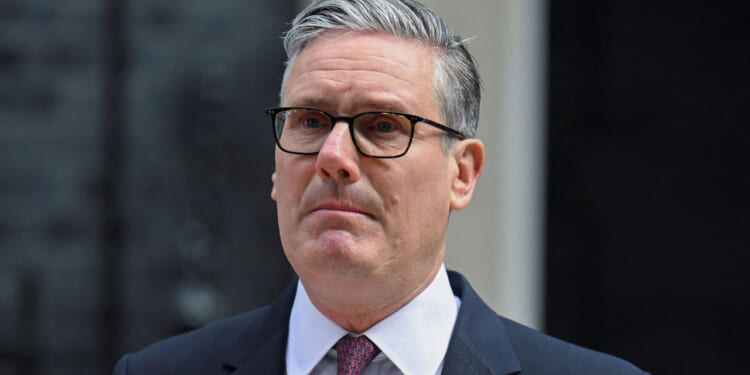 A sad-looking UK Prime Minister Keir Starmer