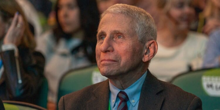 Anthony Fauci sits and listens in the crowd of the New Orleans Book Festival at McAlister Auditorium on March 27, 2025 in New Orleans.