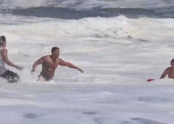 Video of the dramatic rescue went viral on social media.