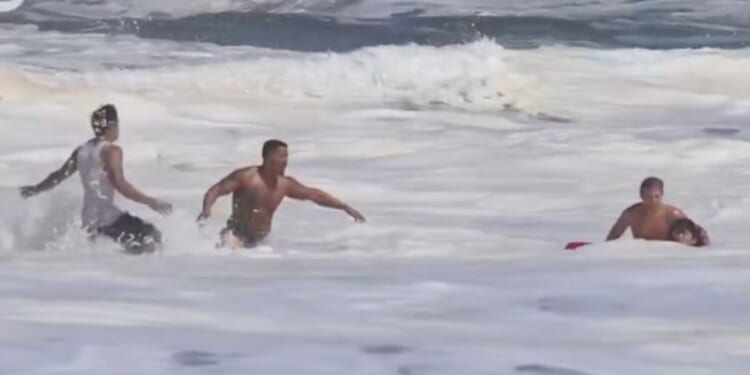 Video of the dramatic rescue went viral on social media.