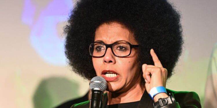 Local parisian politician and journalist Audrey Pulvar speaks at a campaign rally in Paris on Jan. 14, 2026.