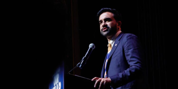 New York Mayor Zohran Mamdani speaks during the "Our Team, Our Year" Get Out The Vote rally at the Kings Theatre in Brooklyn, New York, on June 18, 2026.