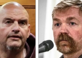 Pennsylvania Sen. John Fetterman, left; Maine Democratic Senate candidate Graham Platner, right.