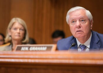 Sen. Lindsey Graham speaks during a Senate Appropriations Committee hearing on the FY2027 budget request in the Dirksen Senate Office Building on Capitol Hill on May 12, 2026, in Washington, D.C.