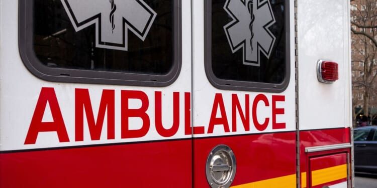 The back of an ambulance.