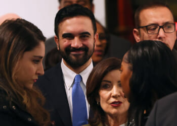 New York City Mayor Zohran Mamdani prepares to attend a press conference on Universal Childcare at the Sugar Hill Children's Museum of Art & Storytelling on March 03, 2026 in New York City. Mamdani was joined by Gov. Kathy Hochul and Kamar H. Samuels. (Photo by Michael M. Santiago/Getty Images)