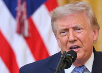 President Donald Trump addresses the nation from the East Room of the White House on July 16, 2026, in Washington, D.C.