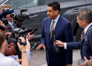 U.S. Rep. Ro Khanna, a California Democrat, is pictured in a May 21 photo speaking to members of the media.
