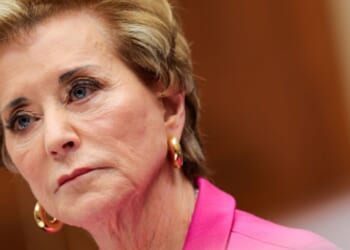 Secretary of Education Linda McMahon is pictured testifying to the House Committee on Education and Workforce in Washington, D.C. on May 14, 2026.