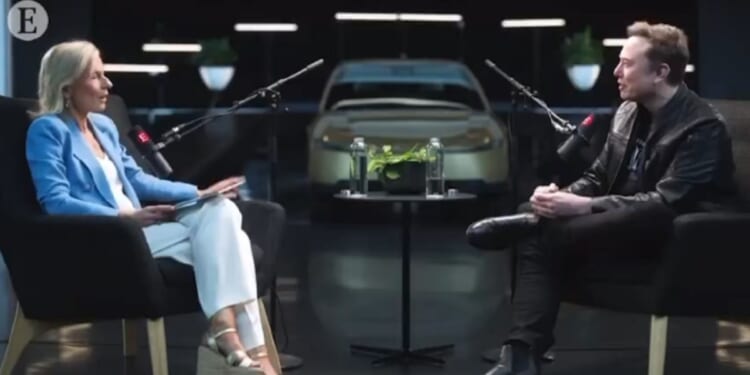 Trillionaire Elon Musk is interviewed Thursday by Zanny Minton Beddoes, editor-in-chief of the British publication The Economist.