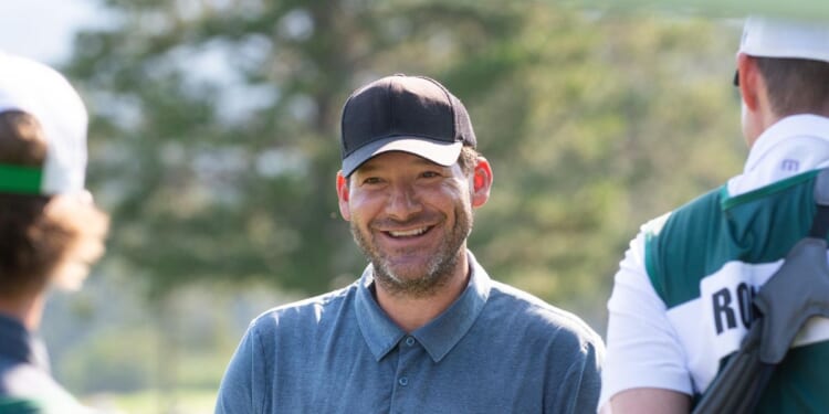 Retired NFL quarterback Tony Romo during the ACC Celebrity Golf Championship presented by American Century Investments at Edgewood Tahoe Golf Course on July 12, 2024, in Stateline, Nevada.