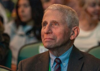 Anthony Fauci sits and listens in the crowd of the New Orleans Book Festival at McAlister Auditorium on March 27, 2025 in New Orleans.