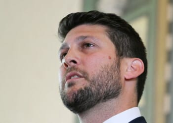 Florida Attorney General James Uthmeier speaks at a news conference at the Freedom Tower in Miami, Florida, on May 20, 2026.