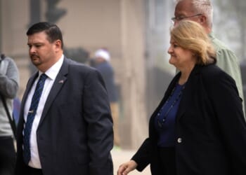 Milwaukee County Circuit Judge Hannah Dugan walks into the Milwaukee Federal Courthouse on May 15, 2025, in Milwaukee, Wisconsin.