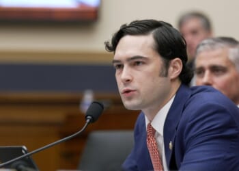 Rep. Brandon Gill questions Special Counsel Jack Smith as he testifies during a hearing before the House Judiciary Committee in the Rayburn House Office Building on Capitol Hill on Jan. 22, 2026, in Washington, D.C.