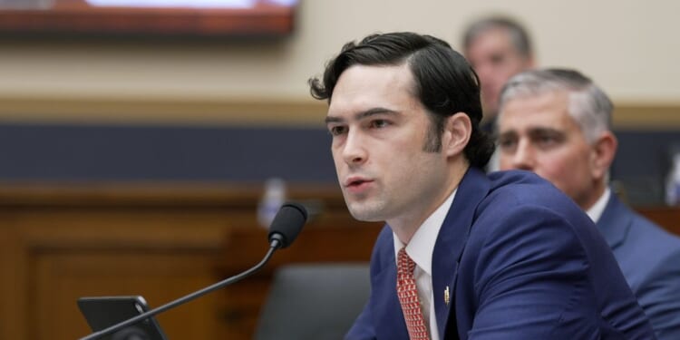 Rep. Brandon Gill questions Special Counsel Jack Smith as he testifies during a hearing before the House Judiciary Committee in the Rayburn House Office Building on Capitol Hill on Jan. 22, 2026, in Washington, D.C.
