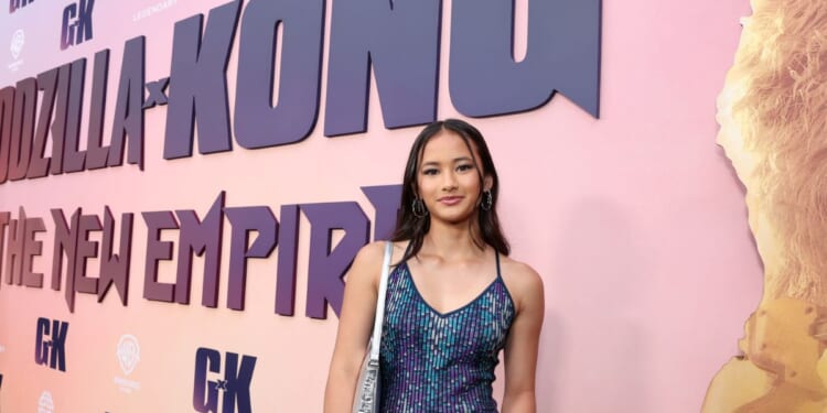 Kaylee Hottle attends Warner Bros. Premiere of "Godzilla X Kong: The New Empire" at TCL Chinese Theatre on March 25, 2024, in Hollywood, California.