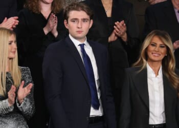 Ivanka Trump, Barron Trump, and First Lady Melania Trump attend the State of the Union address during a Joint Session of Congress at the U.S. Capitol on Feb. 24, 2026, in Washington, D.C.
