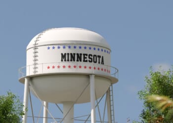 A water tower in Minnesota.