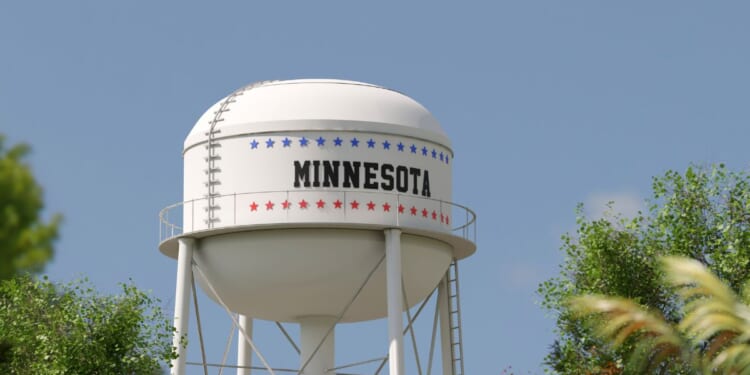A water tower in Minnesota.