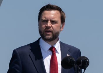 Vice President J.D. Vance delivers remarks during an International Naval Review aboard the USS Kearsarge in New York Harbor on July 4, 2026, in New York City.