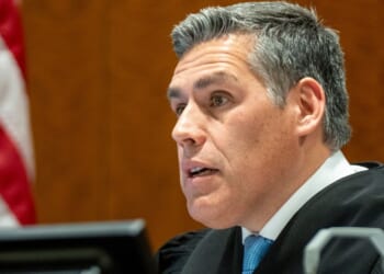 Fourth District Court Judge Tony Graf, seen in a Dec. 11 photo, visibly reacted Tuesday to the playback of a video showing the fatal shooting of conservative icon Charlie Kirk.