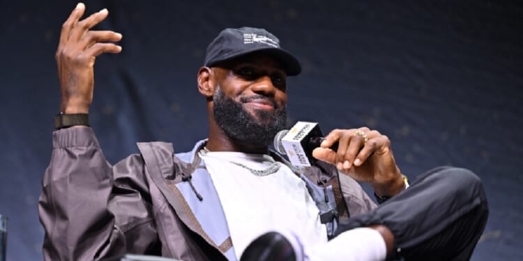 NBA superstar LeBron James, pictured speaking at the Fanatics Fest NYC 2026 event in New York City on July 16.