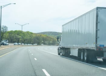 A stock photo of a tractor-trailer.