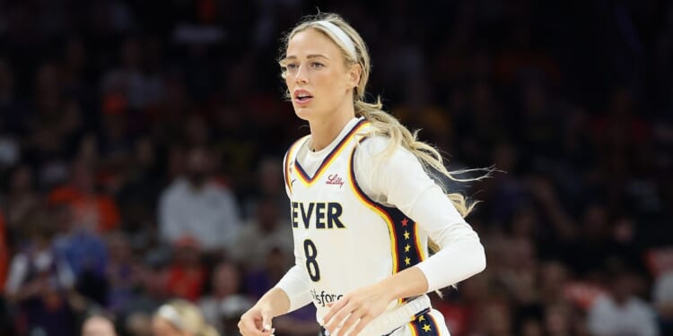 Sophie Cunningham of the Indiana Fever during the WNBA game at Mortgage Matchup Center on July 9, 2026, in Phoenix, Arizona.