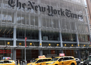 The New York Times building in New York City. (Jakub Porzycki/NurPhoto via Getty Images)