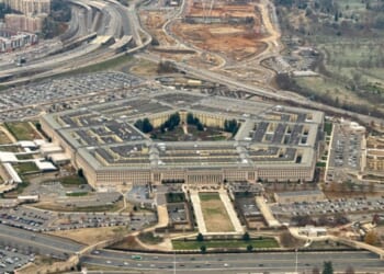The Pentagon is pictured from an aerial view in Washington, D.C. on December 13, 2024.