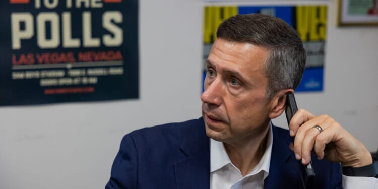 DNC Chair Ken Martin phone banks for Prop 50 at Women's March Foundation Office on Thursday, Oct. 23, 2025, in Los Angeles, California.