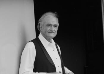 A portrait of American comedian Red Skelton as he poses backstage at the Lansing Civic Center in Lansing, Michigan, on May 14, 1979.