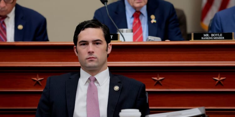 Rep. Brandon Gill listens during a hearing with the House Budget Committee on Capitol Hill on May 16, 2025, in Washington, D.C.
